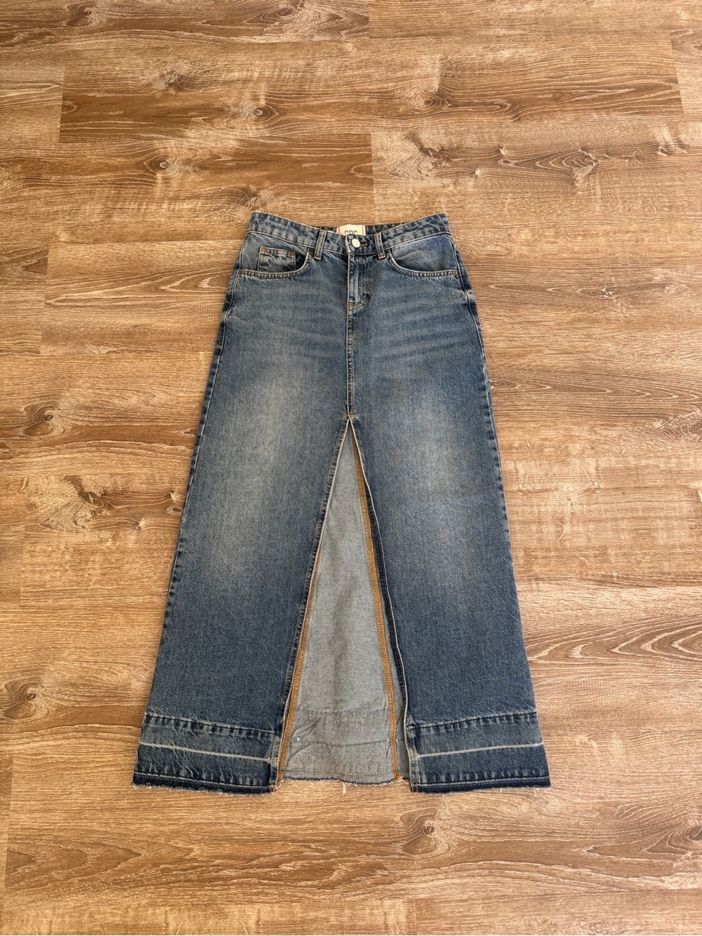 Women's Blue Denim Front-Slit Jean Skirt